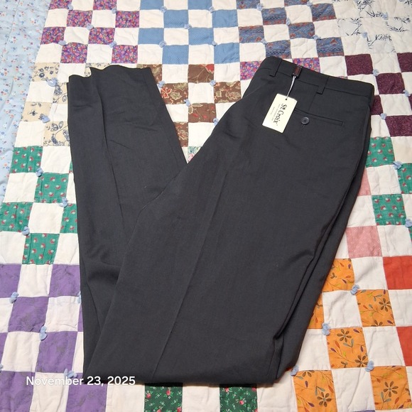 St. Croix Dress Pants Onyx Marl Made in Italy Unhemmed Size 36 Regular